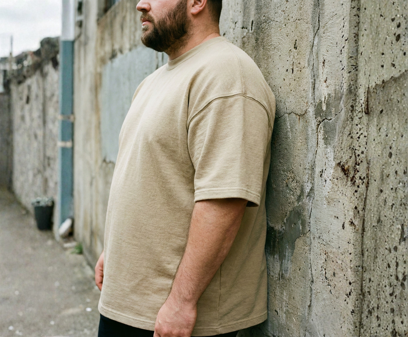 T-shirt beige homme grande taille