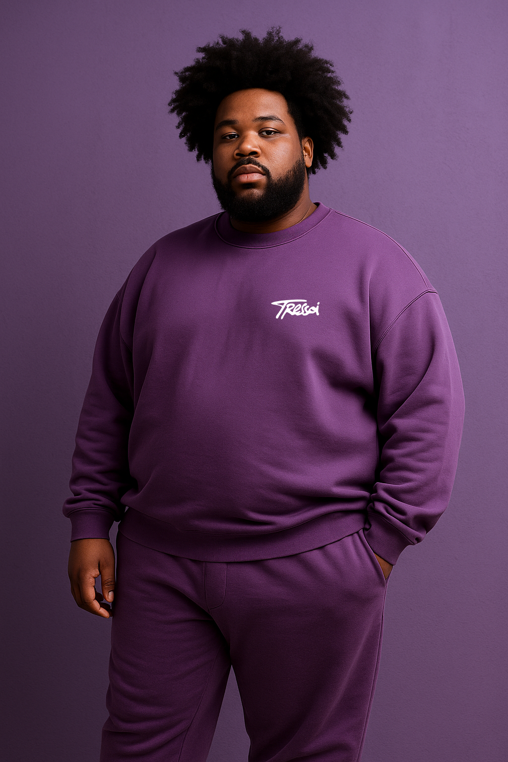 Modèle grande taille portant un ensemble TRESSOI en 5XL