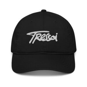 organic-baseball-cap-black-front-696e5fd12ea02.jpg Dad Hat TRESSOI — Casquette bio noire, vue face | Accessoire streetwear grande taille