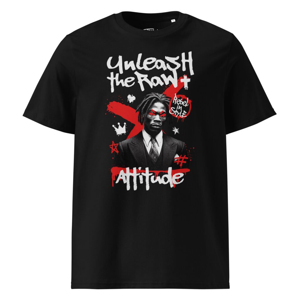 T-shirt Graffiti Street TRESSOI — Noir, vue face | T-shirt homme grande taille coton bio M à 5XL