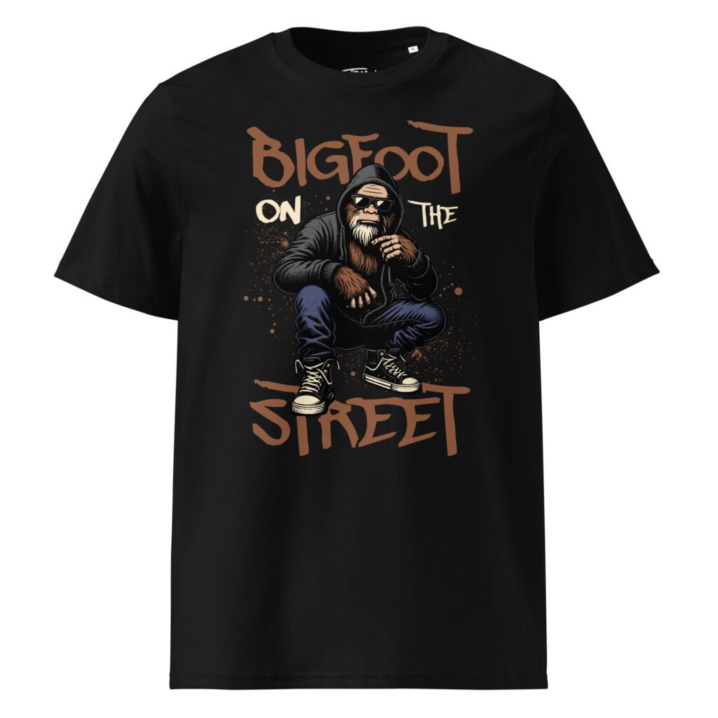 T-shirt Bigfoot Street TRESSOI — Noir, vue face | T-shirt homme grande taille coton bio M à 5XL