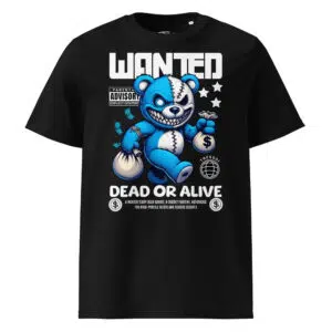 T-shirt Wanted TRESSOI — Noir, vue face | T-shirt homme grande taille coton bio M à 5XL