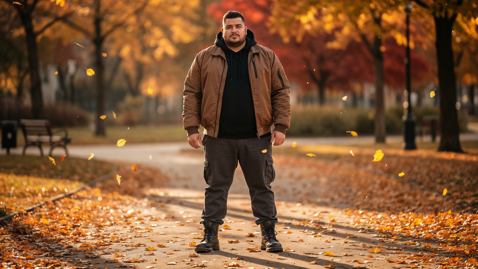 look automne hiver 2026 homme grande taille - look automne superpose bomber